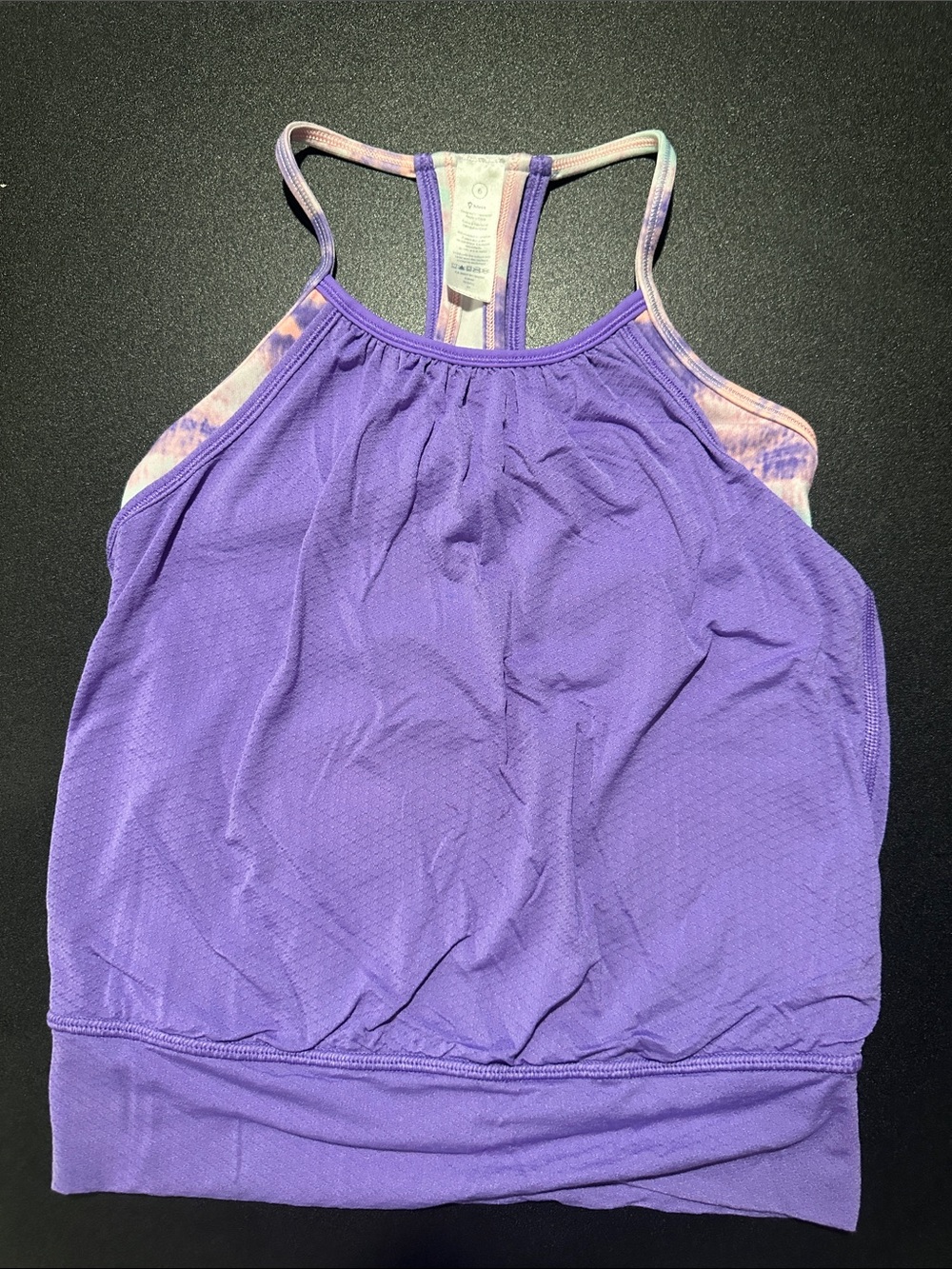 Ivivva Purple Tank Top with Pastel Tie-Dye Straps
